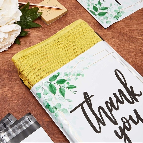3/$20📦 10 POLY MAILER 10x13” botanical thank you + FREE matching stickers! - Picture 3 of 6